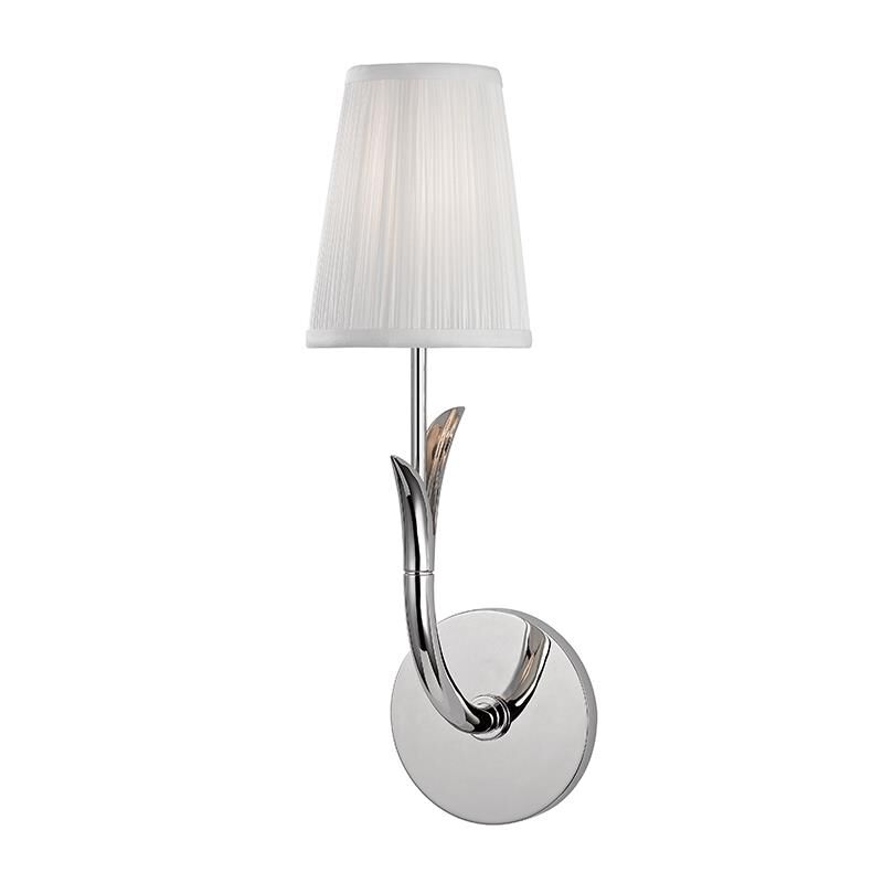 Shown in Polished Nickel finish and White Silk shade